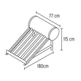 Calentador solar de agua de 8 tubos 92 L, 2 personas, Foset 45274