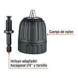 Broquero cierre rápido 3/8' con adaptador Hex de 1/4', Truper 102474