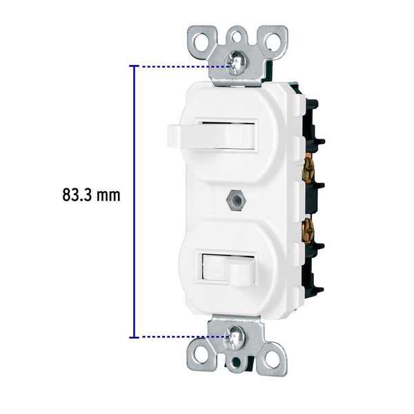 Interruptor dúplex de palanca, Standard, blanco, Volteck 47729