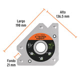 Escuadra magnética 5" para soldar, capacidad 70 kg, Truper 102862