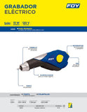 Grabador eléctrico 120 V frecuencia de 60 Hz Foy GR351