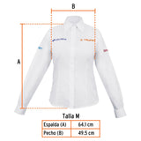 Camisa blanca para dama, manga larga talla M, Truper 63107