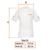 Playera tipo polo blanca, para caballero, talla CH, Truper 60455