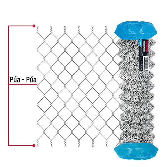 Rollo 20 m x 2 m malla ciclónica calibre 12.5 abertura 69 mm, Fiero 42961