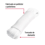 Piola de poliéster diamante de 4 mm x 15 m blanca, Fiero 48392