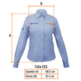 Camisa azul para dama, manga larga talla XXG, Truper 63105