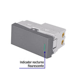 Interruptor de 3 vías acero inox de 1 módulo, línea Lisboa, Volteck 47823