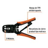 Pinza ponchadora, 3 módulos, Truper 102681