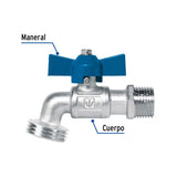 Llave esfera de latón 1/2', maneral corto, 130g, s/adaptador, Pretul 45967