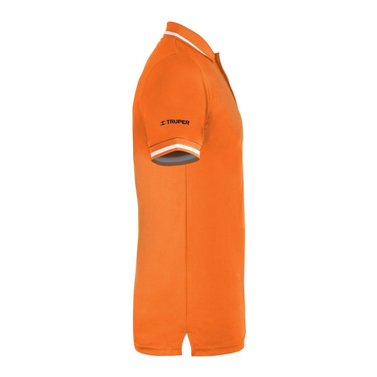 Playera tipo polo dry fit naranja, para caballero talla G, Truper 69983