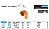 Codo de cobre 90°, 1', Basic Foset 47633