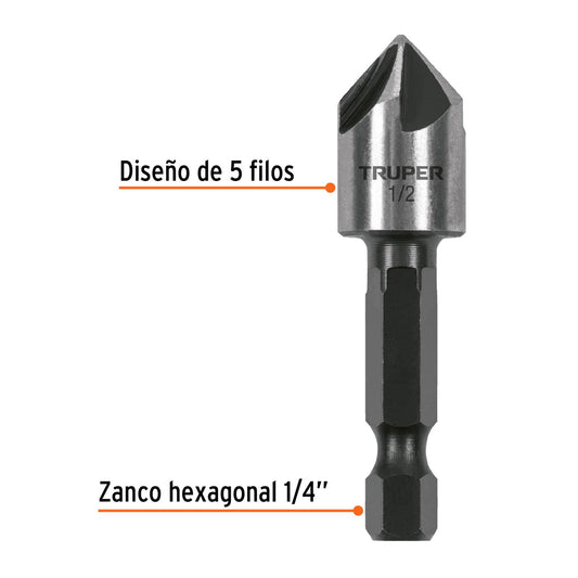 Avellanador HSS cambio rápido 1/2', Truper 102380