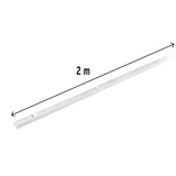Cremallera sencilla blanca para ménsulas planas, 2m Fiero 47712