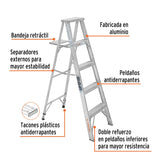 Escalera de tijera, aluminio, tipo lll, 4 escalones 10438