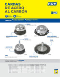 Carda copa ondulada alambre delgado 2" x 0.17 con zanco 1/4" FOY C327