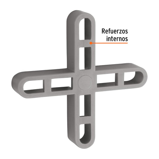 Bolsa con 100 separadores huecos de 7mm para losetas, Truper 102683