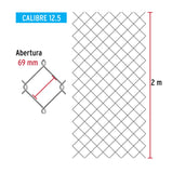 Rollo 20 m x 2 m malla ciclónica calibre 12.5 abertura 69 mm, Fiero 42961