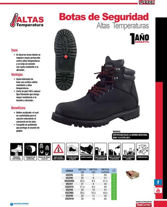 Bota de seguridad Altas Temperaturas mx#5 Urrea USZH5