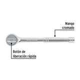 Matraca cuadro 3/8' liberación rápida cabeza redonda, Pretul 27352