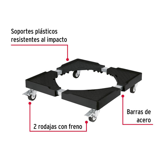 Base con ruedas ajustable para línea blanca, Fiero 49301