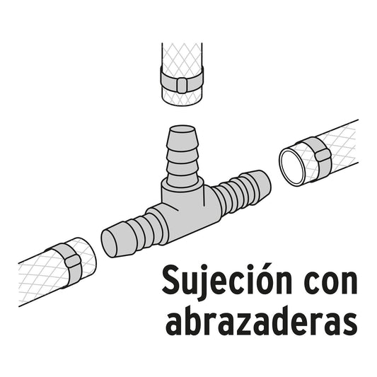 Tee inserción de latón para poliducto negro, 1/2' Foset 49641