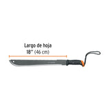 Machete doble filo, 18', en blister 15893