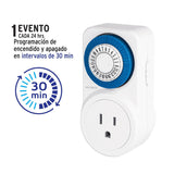 Temporizador analógico 1 evento, intervalos de 30 min., Volteck 46997