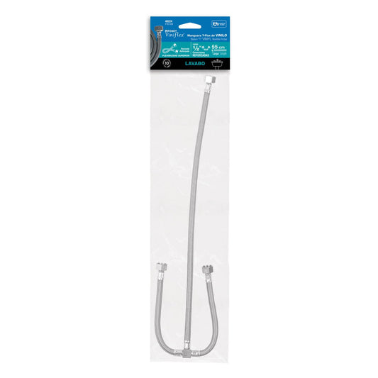 Manguera 'T', vinilo, 55 cm, para lavabo, Foset 48224