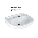Lavabo cerámico con rebosadero, blanco, Foset 44002