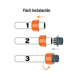 Conector 1/2' macho de ABS con tuerca de ajuste manual, Truper 103060