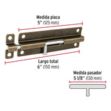Pasador de barril de acero latón antiguo 6', Hermex 45724