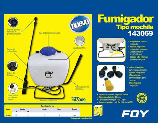 Fumigador tipo mochila 4gal Foy 143069