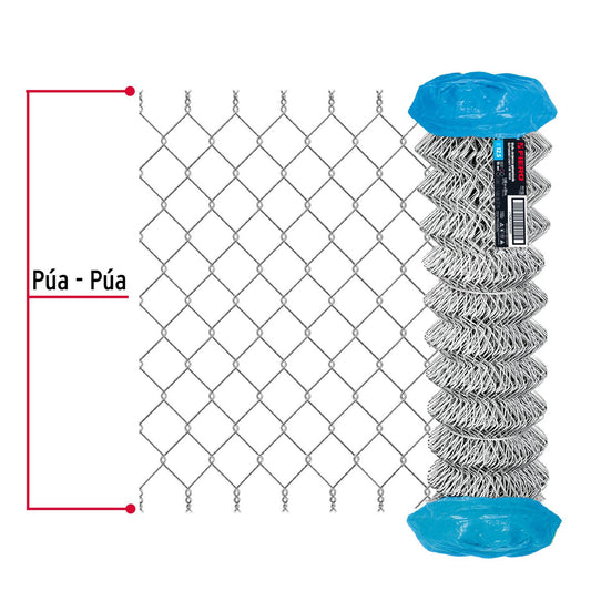Rollo 20m x 1.5m malla ciclónica calibre 12.5 abertura 55 mm, Fiero 42949