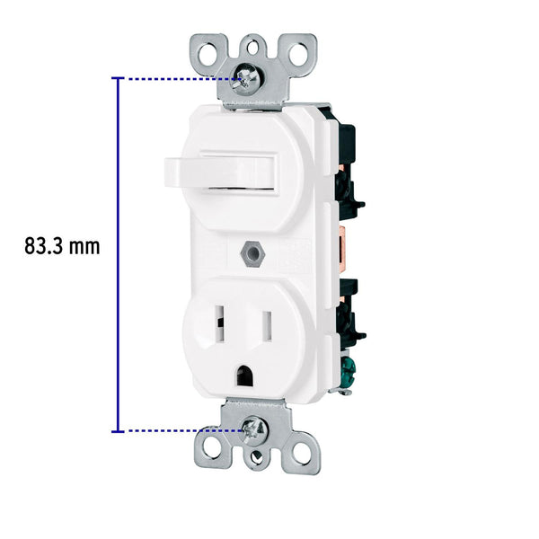 Interruptor de palanca con contacto, Standard, blanco, Volteck 47728