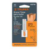 Broca para router, corte en 'V', 1/4', Truper 102718