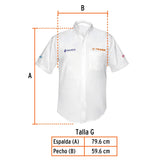 Camisa blanca para caballero, manga corta talla G, Truper 60366
