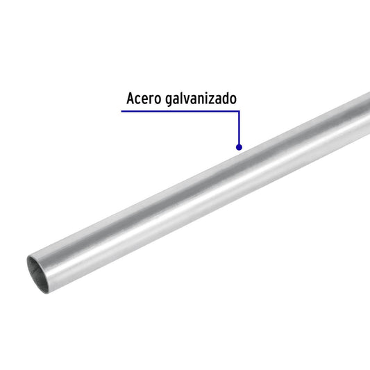 Tubo de acero de 3 m pared delgada, 1/2', Volteck 47232