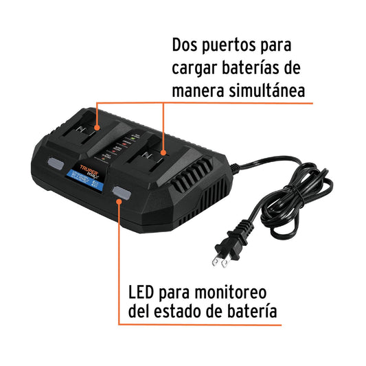Cargador 20V dual, Truper 102492