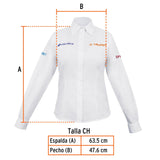 Camisa blanca para dama, manga larga talla CH, Truper 63106