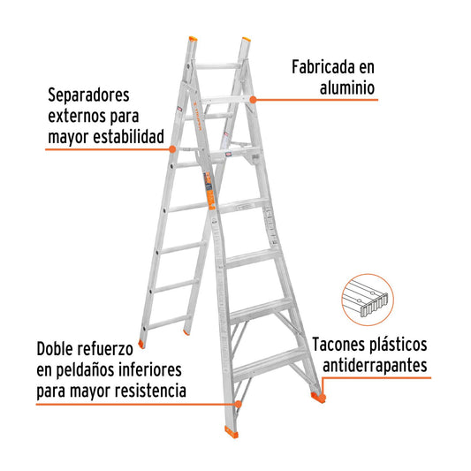 Escalera de combinación, tipo ll, 13 escalones 16746