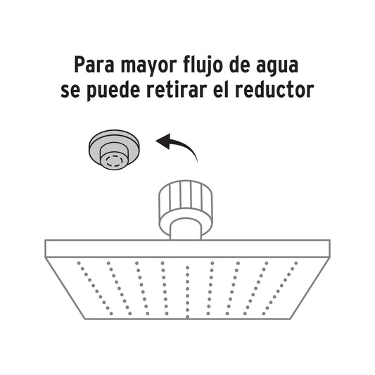 Regadera cuadrada 4', ABS, con brazo, negro, Aqua Foset 46744