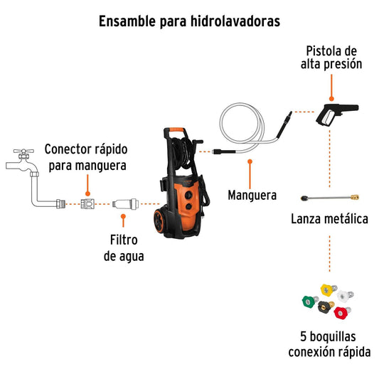 Hidrolavadora eléctrica,2000 PSI, motor de inducción, Expert 102111