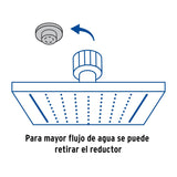 Regadera cuadrada 6', acero inox, con brazo, negro, Túbig, Foset 47748