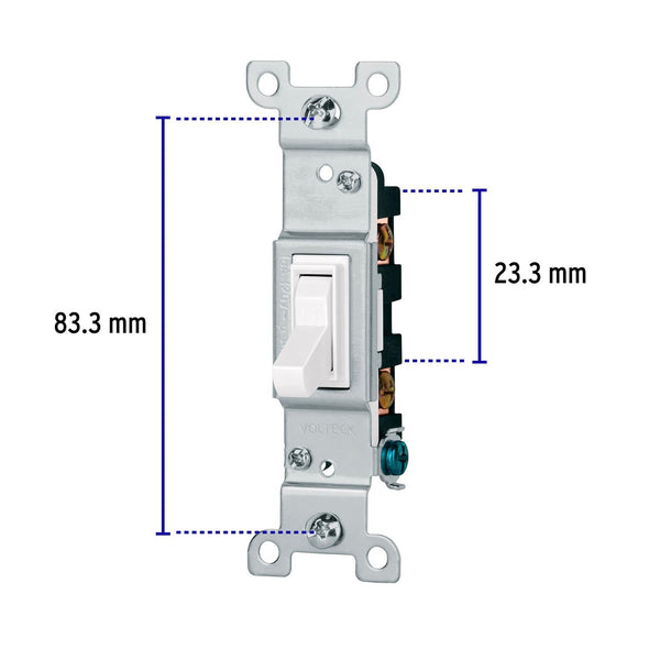 Interruptor vertical de palanca, Standard, blanco, Volteck 47727