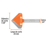 Broca para router, corte en 'V', 1-1/8', Truper 102719