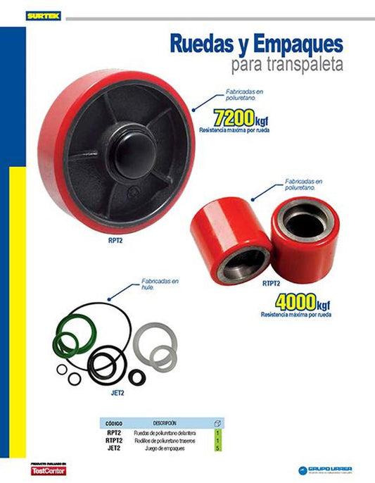 Par de ruedas de poliuretano para traspaleta Surtek RPT2