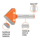 Broca para router, corte en 'V', 1-1/8', Truper 102719