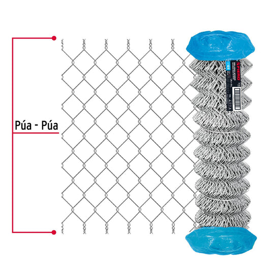 Rollo 20m x 1.5m malla ciclónica calibre 12.5 abertura 69 mm, Fiero 42959