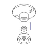 Portalámpara de porcelana, 4-1/2", redonda, Volteck 47915