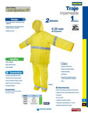 Surtek Juego de traje impermeable con reflejante de dos piezas (gabardina y pantalón) color amarillo